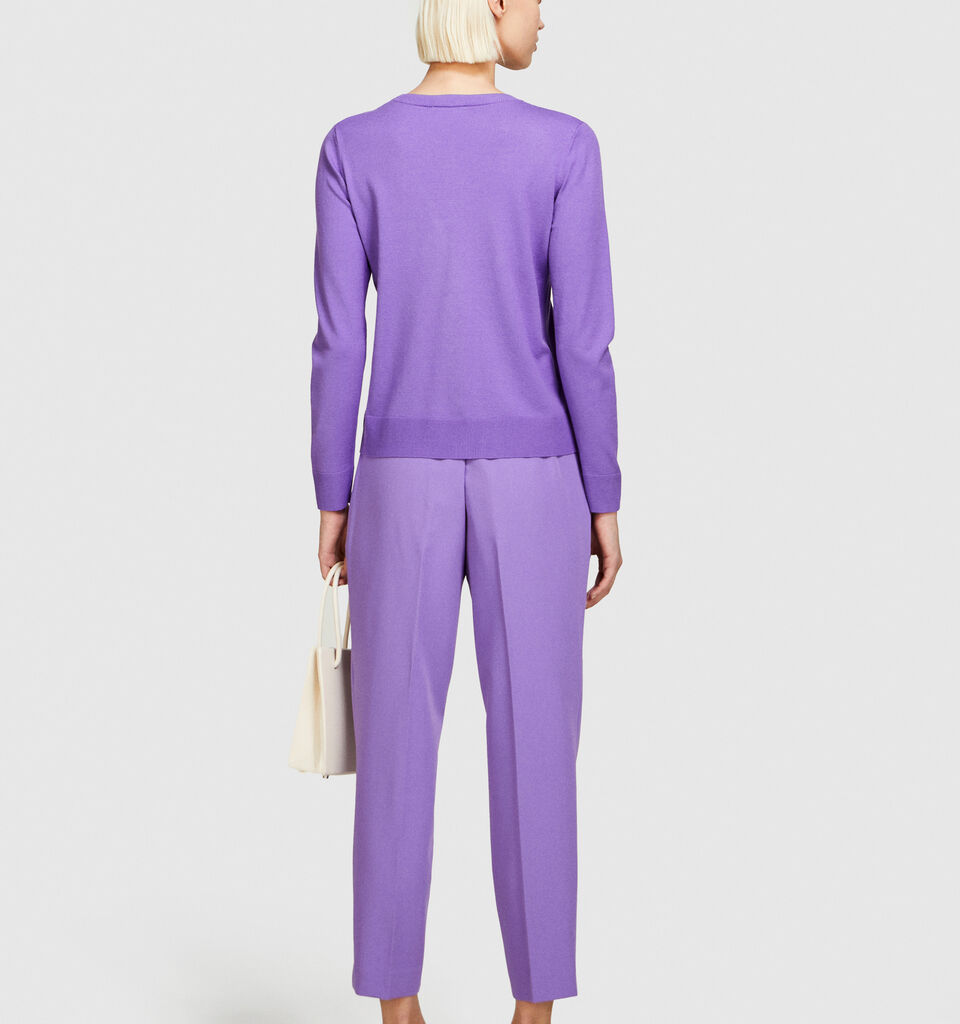 Solid colored sweater - women's crew neck sweaters - Lilac | Sisley image number 3